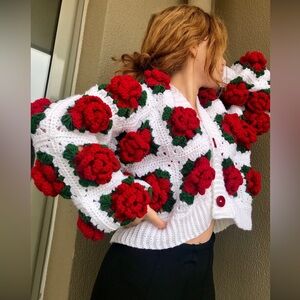 Granny square crochet cardigan